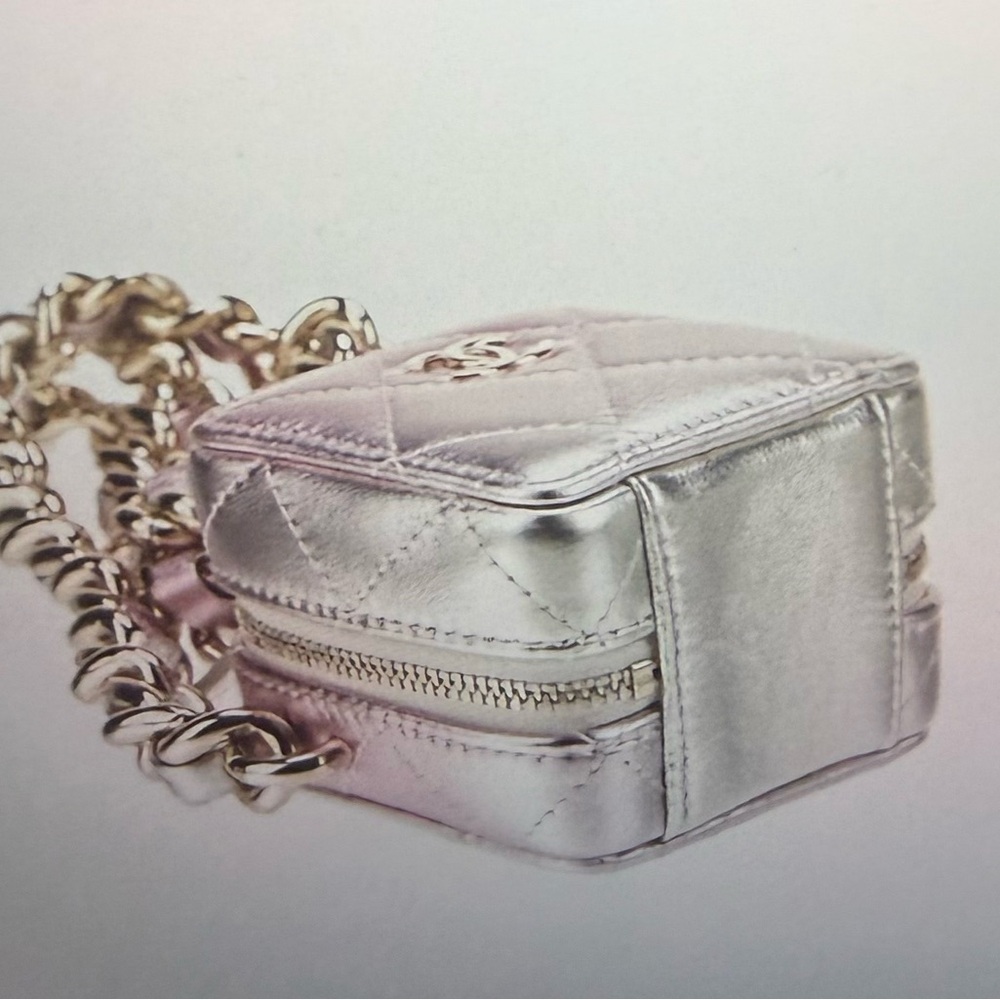Chanel Metallic Pink Quilted Mini coco punk cube Bag with Chain - Picture 4 of 11